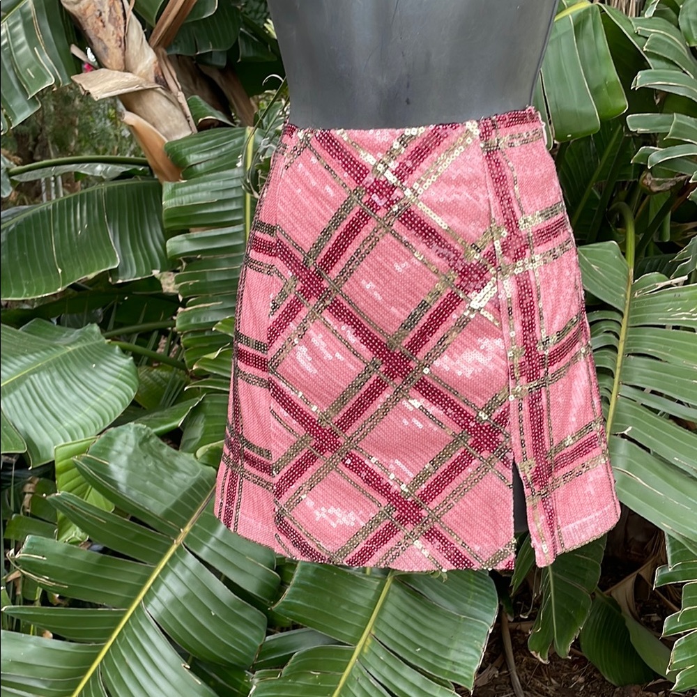 Urban outfitters sequin plaid miniskirt